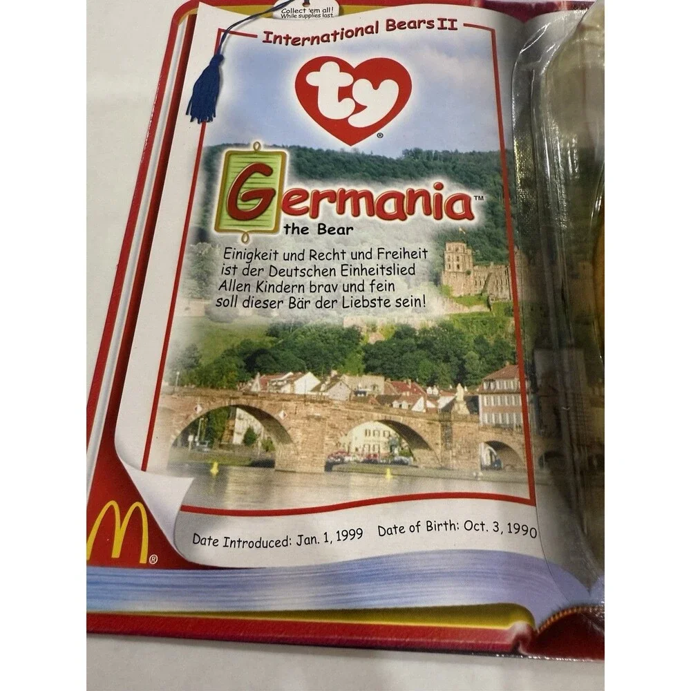 Germania‎ the Bear McDonalds TY International Bears II Beanie Baby 1999 Rare